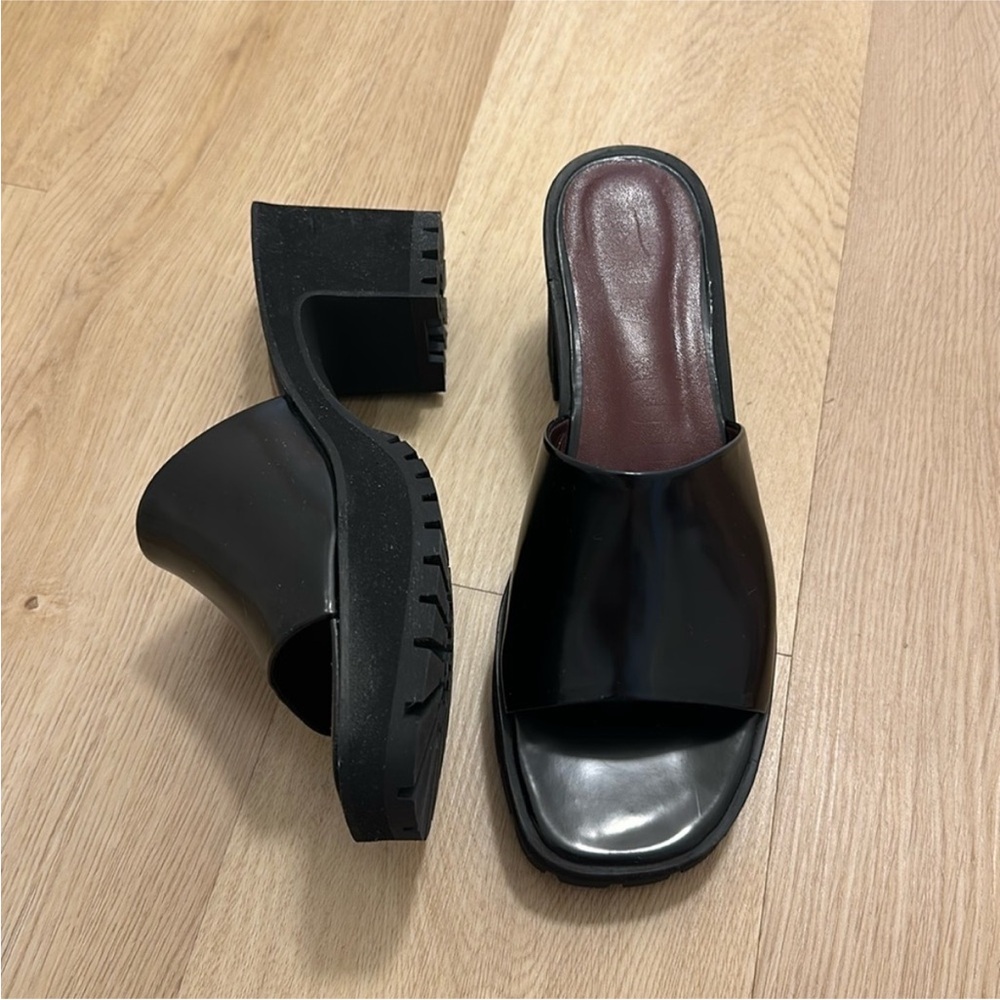 STAUD Black Heeled Mules